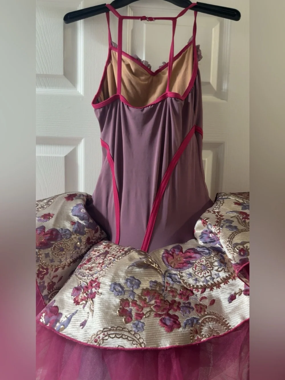 Revolution Plum and Gold Floral Tutu Dance Costume